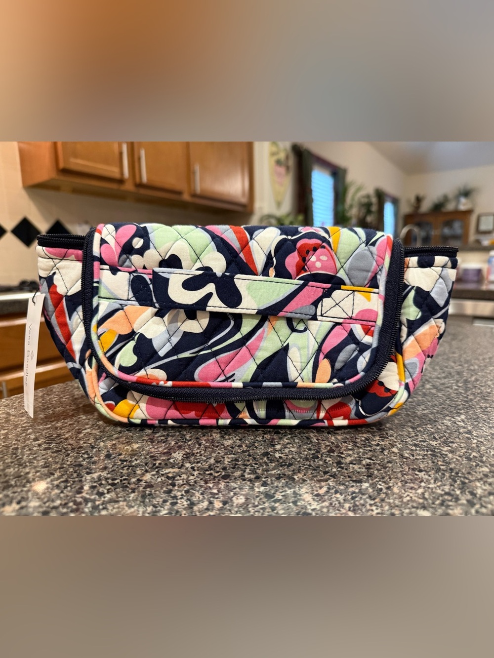Vera Bradley Quilted Cosmetic Clutch - Navy Multi Floral